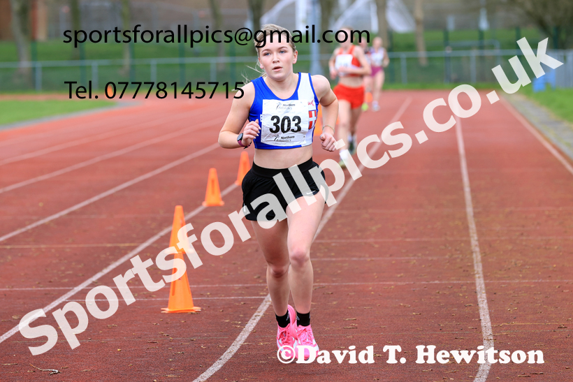 Womens Under-17s Young Athletes 5k, 2026 Northern Mens 12 and Womens 6 Stage Road Relays and Young Athletes 5k, Sheepmount Stadium, Carlisle. Photo: David T. Hewitson/Sports for All Pics